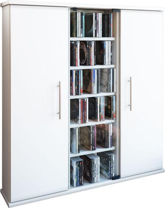 ebuy24 Ebuy24 - vcm cd Shelf Wood cd Cabinet with 1 esg Security Glass Door e 2 Wooden Doors for 450 CDs or 195 DVDs or 108-Videos Dimensioni: a. 92 x l. 86