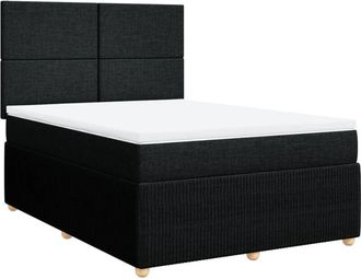 vidaXL Vidaxl - Cama Box Spring Con Colch&oacute;n Tela Negro 140x190 Cm
