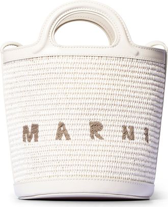 Marni Structured Handbag with Woven Texture and Leather Trim