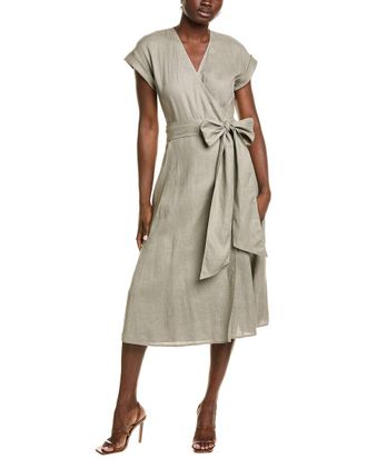 Lafayette 148 New York Wrap Linen Maxi Dress