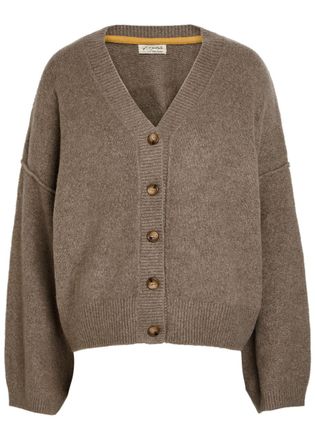 Free People Cool Of The Night Cotton-blend Cardigan - Beige - L (UK16-UK18 / L)