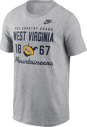 Nike West Virginia Legacy Stacked Est Nike Mens College T-Shirt in Grey | N19906GWVV-AZ2