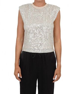 Love Token Scarlett Sequin Top In Beige