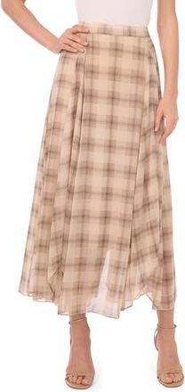 Halogen Plaid Maxi Skirt in Fog at Nordstrom Rack, Size 00
