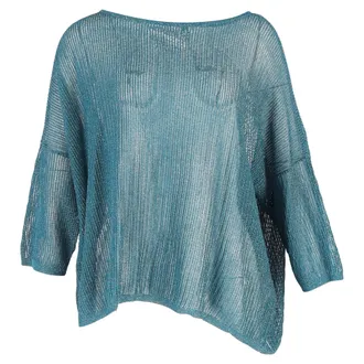 Missoni Knitted Loose Tunic in Turquoise Polyester