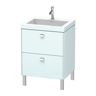 Duravit Lavabo Para Muebles Duravit Brioso C-bonded Con Base De 60,0x48,0 Cm, 2 Extra&iacute;bles, Sin Rebosadero, Con Banco Para Grifos, 1 Agujero Para Grifos, Colo