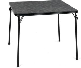 Furniture R FurnitureR FERN Folding Picnic Table 86cm Square Portable Dining Table for Camping BBQ Garden Indoor Outdoor, Black