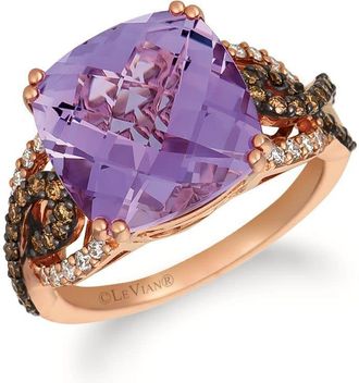Le Vian Ladies Amethyst Rings set in 14K Strawberry Gold