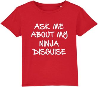 Generic Ask Me About My Ninja Disguise T-Shirt, Funny Fancy Dress Prank Costume Flip Unisex Kids Adults Flip Top (Red, XL)