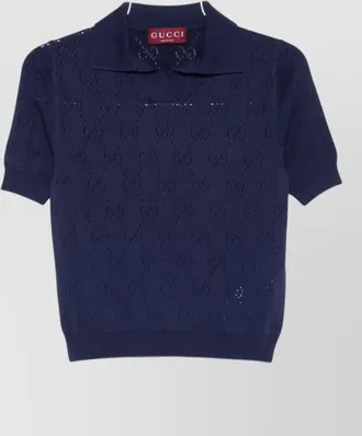 Gucci silk cotton pointelle polo shirt