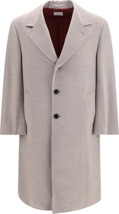 Brunello Cucinelli Light Beige Notched Lapel Coat