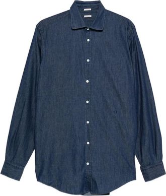 Massimo Alba Camicia denim Canary - Blu
