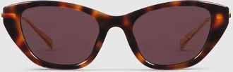 Gucci Cat Eye Frame Sunglasses, Brown