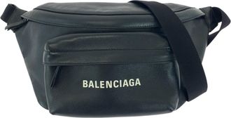 Balenciaga Black Leather Fanny Pack Sling Bag (Pre-Owned)