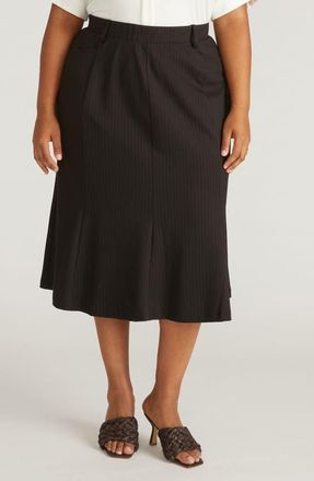 Universal Standard Carla Ponte Skirt in Slate Grey Pinstripe at Nordstrom, Size 3Xl