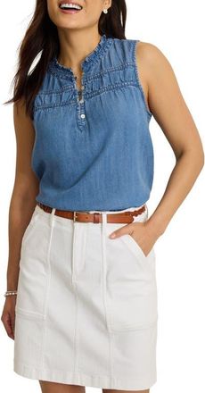 Tommy Bahama Chambray O Lei Sleeveless Top in Med Indigo Wash at Nordstrom, Size X-Small