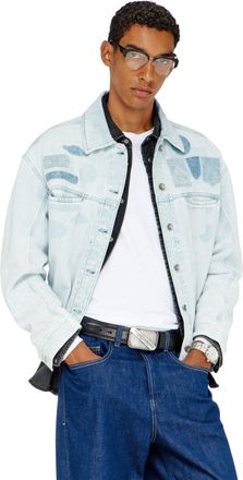 Diesel Denim overshirt with patch effects - Denim Jackets - Unisex - Blue