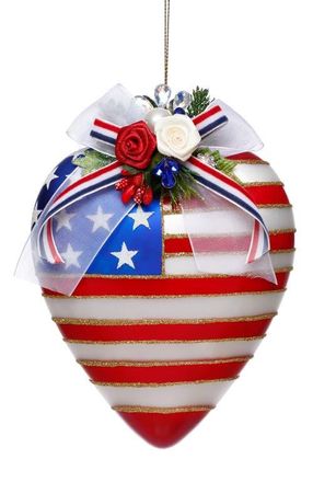 Mark Roberts Stars and Stripes Heart Ornament in Red at Nordstrom
