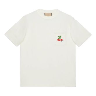 Gucci Embroidery Cotton T-Shirt White 729690-XJFQU-9088