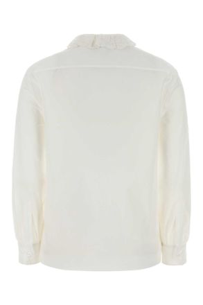 Saint Laurent Womens White Poplin Shirt Craie Exterior: Cotton Camicie