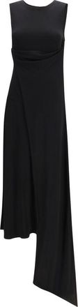 Ami Black Viscose Casual Womens Dress
