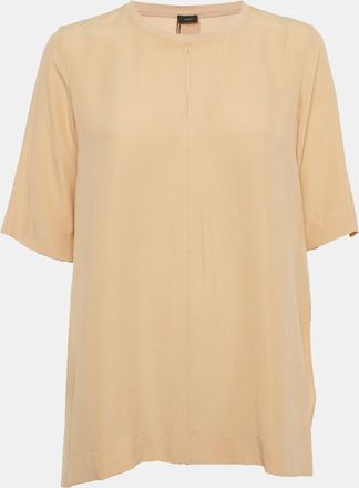 Joseph Beige Silk Key -Hole Tunic Top