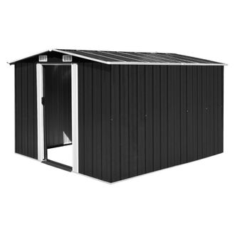 Berkfield Home Garden Shed 257x298x178 cm Metal Anthracite in Black | Size: 257 x 298 x 178 cm