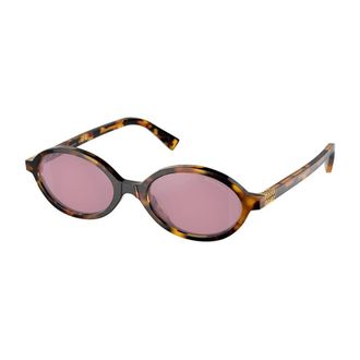 Miu Miu Dark Pink Mirror Silver Oval Ladies Sunglasses MU 04ZSF VAU50D 50