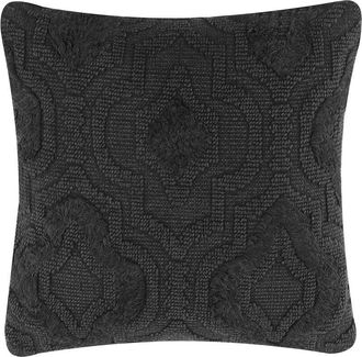 Beliani Coj&iacute;n De Algod&oacute;n Gris Oscuro 45 X 45 Cm Patr&oacute;n Texturizado Paika