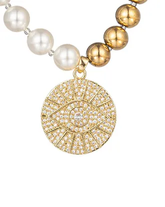 Eyecandy LA Eye Candy La Luxe 2Mm Pearl Cz Melanie Necklace