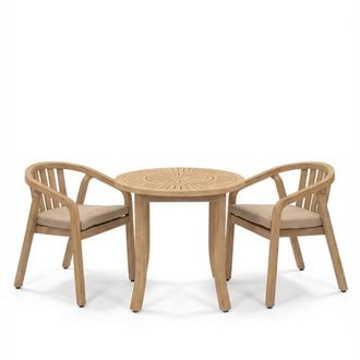 Royalcraft Maris 2-Seater Round with Riven chairs in Natural