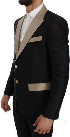 Dolce & Gabbana Mens Black Silk Blazer Clothing