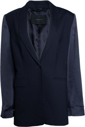 Frenken wool blazer with shiny sleeves in blue