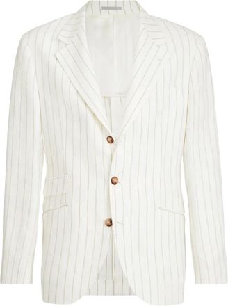Brunello Cucinelli Gestreepte blazer - Wit