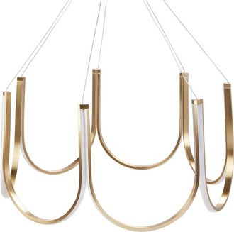 Beliani L&aacute;mpara De Ara&ntilde;a Led Elegante De Aluminio Con Cristales Iluminaci&oacute;n Dorado Perqueno