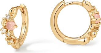 Made by Mary Lumi Flora Hoop Earrings in Gold Vermeil/rose at Nordstrom