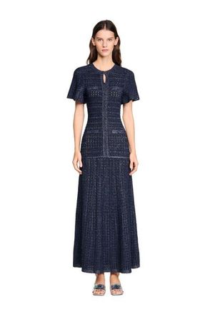 Sandro Rhinestone knit maxi dress in Navy Blue at Nordstrom, Size 36 Eu