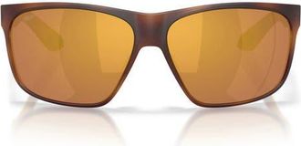 Costa Trades 60mm Polarized Square Sunglasses in Tortoise /Gold Mirror 580P at Nordstrom