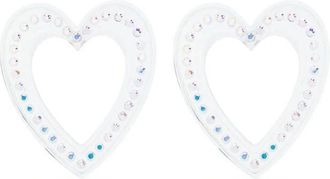 Safsafu Kristallen Hart Oorbellen - Dames - Oorbellen - Wit - ONE Size - Accessoires