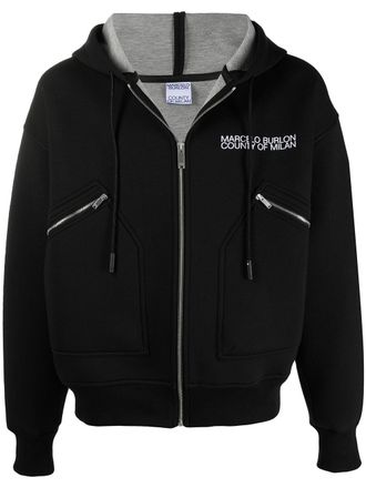 Marcelo Burlon Bomberjack met logopatch - Zwart