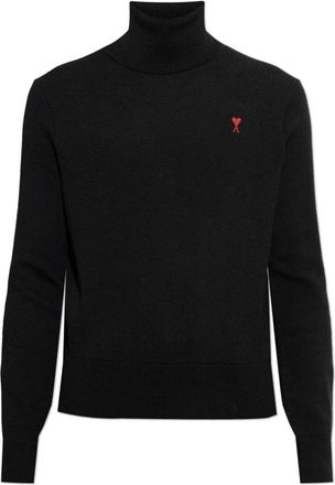 Ami De Coeur Wool Turtleneck Sweater - Heren - Coltruien - Zwart - S - Wol - Truien & Vesten