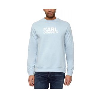 Karl Lagerfeld Hoodies & sweatvesten, Heren, Blauw, L, Katoen, Logo Sweatshirt