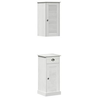 Berkfield Home Bathroom Furniture Set 2 pcs Brown & White 37 x 34 x 80 cm