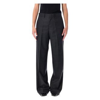 Junya Watanabe Wide Trousers, female, Black, M, Wide-leg Wool Trousers