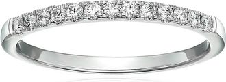 Vir Jewels 1/5 cttw Pave Diamond Wedding Band 14k White Gold Bridal Prong Set