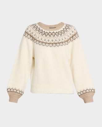 Paige Misha Crewneck Fair Isle Sweater