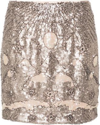 AllSaints Jamilia sequin-embellished mini shirt - women - Polyester/Polyester - 6 - Neutrals