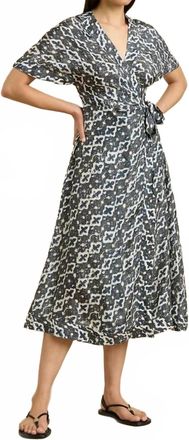 Hannah Art Wear Clementine Midi Dress In Pathway Charcoal