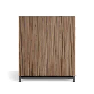 HERDASA Zapatero melamina nogal puertas efecto vallado nogal 112x90x27cm