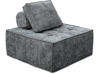 Habitat & Jardin Sill&oacute;n 1 plaza tela poli&eacute;ster texturizada gris 96 x 100 x 89 cm
